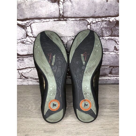 Merrell Arabesque Black Gold Mesh Front Zip Athletic Shoes Women Sz 7M US/37.5EU - Picture 12 of 16